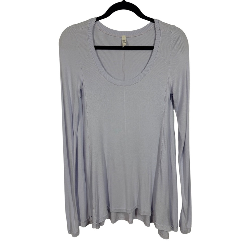 Free People Top Women's Small Lavender We The Free Long Sleeve Ribbed Tunic‎